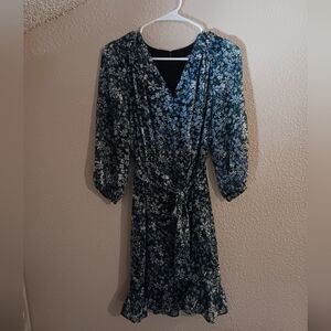Womens karl Lagerfeld midi floral blue dress